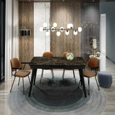 Стіл АТЛАНТА 140(180)*80*76 Laminam Emperador Extra (5mm)