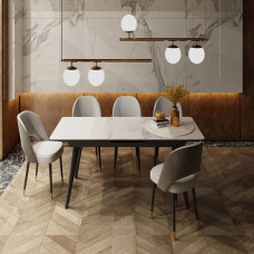 Стіл АТЛАНТА 140(180)*80*76 Laminam Invisible white (5mm)