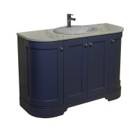 Тумба радиусная Waterqueen со стольями. 120 см (011 / MARITIME-BLUE-MATT) и усл.RODEO 50*21 см