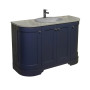 Тумба радіусна Waterqueen із стелями. 120 см (011 / MARITIME-BLUE-MATT) та умл.RODEO 50*21 см