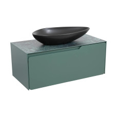 Тумба AMADEO (009/NORDIC-GREEN-MATT) стіл. Lam Ver alp Luc 100 см з ум. Olive 74 см чорний