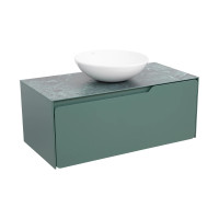 Тумба AMADEO (009 / NORDIC-GREEN-MATT) стол. Lam Ver alp Luc 100 см с усл. Olive 74 см черный