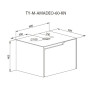 Тумба AMADEO (019/STONE-GREY-MATT) стіл. Lam Emp Ext 60 см з ум. Zero 46 см