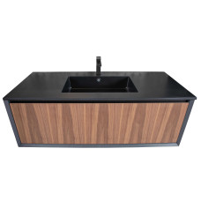 Тумба "LUCE" ("001"/R9005-BLACK-MATT) 120 см з умил. "Lauretta" чорний. (консольна)