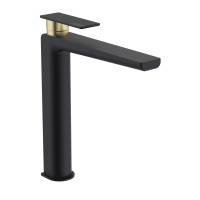 Змішувач для кухні високий Куба 02 Black matt