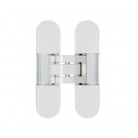 Cкрытая 3D петля OTLAV INVISSACTA 305 3-D, пластик, 30х120мм,корпус белый +4 колпачка