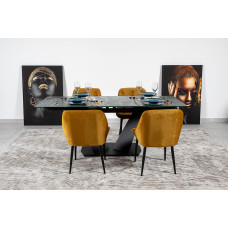 Стіл ЛУАРА 160(240)*90*76 Laminam Verde Alpi Lucidato (5mm)