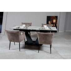 Стіл ЛУАРА 160(200)*90*76 Laminam Bianco Statuario Venato (3mm)
