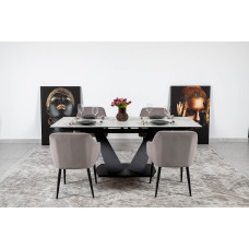 Стіл ЛУАРА 160(200)*90*76 Laminam Invisible white (5mm)