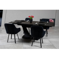 Стіл ЛУАРА 160(200)*90*76 Laminam Naturali Noir Desir (3mm)