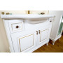 Тумба Беатриче (белый цвет) 100 см патина хром с умывальником "Lila" 100 см