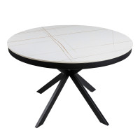 Обеденный стол OKT-2350 1200*760 Матовый белый + золото Hestia